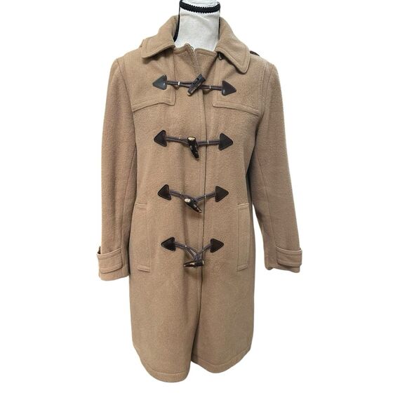 Vintage Evan-Picone Wool Duffle Coat Camel Toggle Jacket Made Yugoslavia - Picture 1 of 9